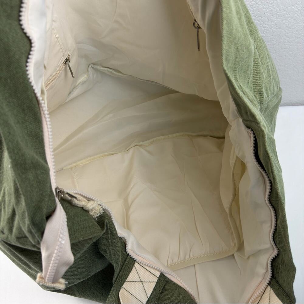 NWT Olive Green Tote Extra Jumbo Large Beach Bag - Picture 7 of 11